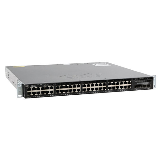 [WS-C3650-48TQ-S] Cisco Catalyst 3650 Standalone with Optional Stacking 48 10/100/1000 Ethernet and 4x10G Uplink ports, with one 250WAC power supply, 1 RU, IP Base feature set